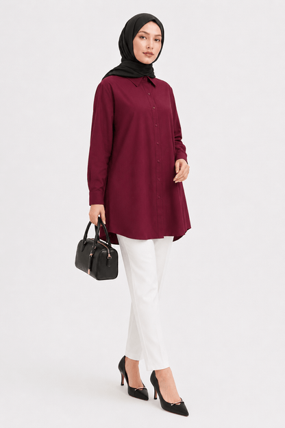 NUSS GÖMLEK  26Y3001 — REDPLUM [stokoz:2XoRehmgA0ybLPJgBMiO%3AREDPLUM%3A0%3A1nd4rq7]